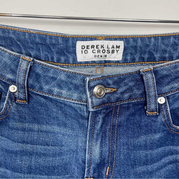 Derek Lam 10 Crosby Mila Mid Rise Girlfriend Patchwork Released Hem Jeans 27 - Picture 5 of 16